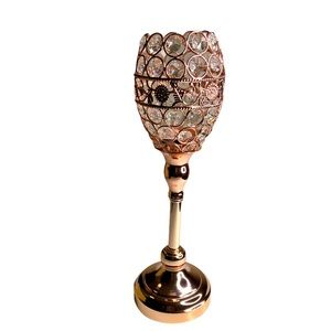 Blush/Rose Gold Acrylic Goblet Votive Candleholder
